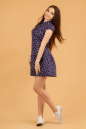 Повседневное платье рубашка синего в горох цвета 2329.9 d17 No4|интернет-магазин vvlen.com