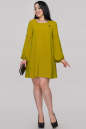 Коктейльное платье трапеция горчично-оливкового цвета 2902.102|интернет-магазин vvlen.com