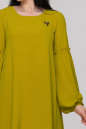 Коктейльное платье трапеция горчично-оливкового цвета 2902.102 No2|интернет-магазин vvlen.com