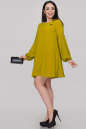 Коктейльное платье трапеция горчично-оливкового цвета 2902.102 No3|интернет-магазин vvlen.com