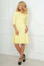 Повседневное платье с расклешённой юбкой желтого цвета 2483.47 No1|интернет-магазин vvlen.com