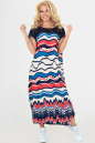 Летнее платье оверсайз синего с красным цвета 2481-1.6 No0|интернет-магазин vvlen.com