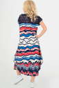 Летнее платье оверсайз синего с красным цвета 2481-1.6 No1|интернет-магазин vvlen.com