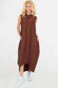 Повседневное платье  мешок коричневого цвета 2539.22|интернет-магазин vvlen.com