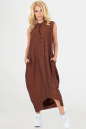 Повседневное платье  мешок коричневого цвета 2539.22 No4|интернет-магазин vvlen.com