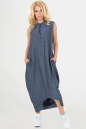 Летнее платье балахон синего цвета 2539.22 No4|интернет-магазин vvlen.com