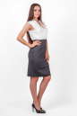 Офисное платье футляр серого с белым цвета 2330 .23-4.58 No1|интернет-магазин vvlen.com