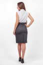 Офисное платье футляр серого с белым цвета 2330 .23-4.58 No2|интернет-магазин vvlen.com