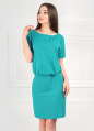 Повседневное платье футляр бирюзового цвета 2080.80 No0|интернет-магазин vvlen.com