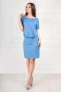 Повседневное платье футляр голубого с белым цвета 2080.80 No1|интернет-магазин vvlen.com