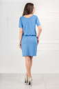 Повседневное платье футляр голубого с белым цвета 2080.80 No3|интернет-магазин vvlen.com