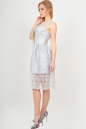 Коктейльное платье с пышной юбкой серебристого цвета 2549 .10 No2|интернет-магазин vvlen.com