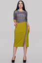 Платье футляр горчично-оливкового цвета 2907.47 |интернет-магазин vvlen.com