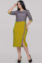 Платье футляр горчично-оливкового цвета 2907.47  No2|интернет-магазин vvlen.com