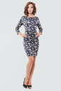 Повседневное платье трапеция темно-синего цвета 2218-3.56 No0|интернет-магазин vvlen.com