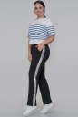 Спортивные брюки черного с серебром цвета 165|интернет-магазин vvlen.com