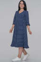 Повседневное платье с длинной юбкой синего в горох цвета 2932.100 No1|интернет-магазин vvlen.com