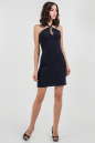 Коктейльное платье футляр темно-синего цвета 316.6|интернет-магазин vvlen.com