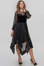 Коктейльное платье с расклешённой юбкой черного цвета 2875-2.10 No1|интернет-магазин vvlen.com