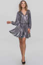 Коктейльное платье с расклешённой юбкой серебристого цвета 2883.126 No0|интернет-магазин vvlen.com