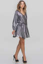 Коктейльное платье с расклешённой юбкой серебристого цвета 2883.126 No1|интернет-магазин vvlen.com