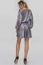 Коктейльное платье с расклешённой юбкой серебристого цвета 2883.126 No2|интернет-магазин vvlen.com