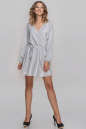 Коктейльное платье с расклешённой юбкой серебристого цвета 2883.98 No0|интернет-магазин vvlen.com