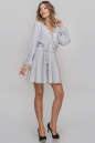 Коктейльное платье с расклешённой юбкой серебристого цвета 2883.98 No1|интернет-магазин vvlen.com