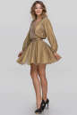 Коктейльное платье с расклешённой юбкой золотистого цвета 2883.127 No1|интернет-магазин vvlen.com