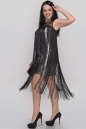 Коктейльное платье футляр серебристого цвета 2819.125 No1|интернет-магазин vvlen.com