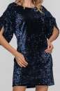 Коктейльное платье футляр синего цвета 2885-1.26 No1|интернет-магазин vvlen.com