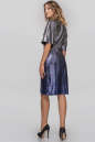 Коктейльное платье с юбкой на запах серебристо-синия цвета 2884-1.79 No2|интернет-магазин vvlen.com