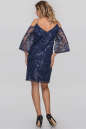 Коктейльное платье-комбинация синего цвета 2874.10 No2|интернет-магазин vvlen.com