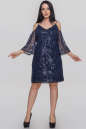 Коктейльное платье-комбинация синего цвета 2874.10 No3|интернет-магазин vvlen.com