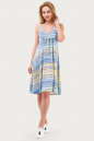 Летнее платье с расклешённой юбкой желтого с голубым цвета 1337.17 No1|интернет-магазин vvlen.com