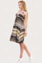 Летнее платье с расклешённой юбкой коричнево-желтого тона цвета 1337.17 No1|интернет-магазин vvlen.com