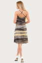Летнее платье с расклешённой юбкой коричнево-желтого тона цвета 1337.17 No3|интернет-магазин vvlen.com