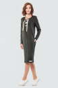 Спортивное платье  серого с черным цвета 2615-1.40 No1|интернет-магазин vvlen.com