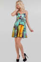 Коктейльное платье с расклешённой юбкой зеленого тона цвета 1139.8 No0|интернет-магазин vvlen.com