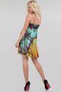 Коктейльное платье с расклешённой юбкой зеленого тона цвета 1139.8 No1|интернет-магазин vvlen.com
