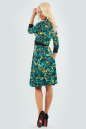 Повседневное платье трапеция морской волны с желтым цвета 326 17 No1|интернет-магазин vvlen.com