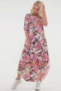 Летнее платье оверсайз зеленого с розовым цвета 2424-3.5 No4|интернет-магазин vvlen.com