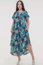Летнее платье оверсайз бирюзового с серым цвета 2424-4.84 No0|интернет-магазин vvlen.com