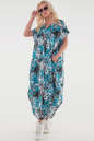 Летнее платье оверсайз бирюзового с серым цвета 2424-4.84 No3|интернет-магазин vvlen.com