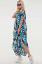 Летнее платье оверсайз бирюзового с серым цвета 2424-4.84 No4|интернет-магазин vvlen.com