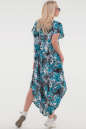 Летнее платье оверсайз бирюзового с серым цвета 2424-4.84 No5|интернет-магазин vvlen.com