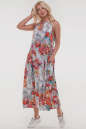 Летнее платье балахон белого с оранжевым цвета 2540.84 No0|интернет-магазин vvlen.com