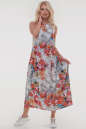 Летнее платье балахон белого с оранжевым цвета 2540.84 No1|интернет-магазин vvlen.com