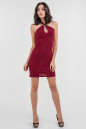 Коктейльное платье футляр бордового цвета 316.6|интернет-магазин vvlen.com