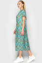 Летнее платье оверсайз бирюзового цвета 2801-1.17 No1|интернет-магазин vvlen.com